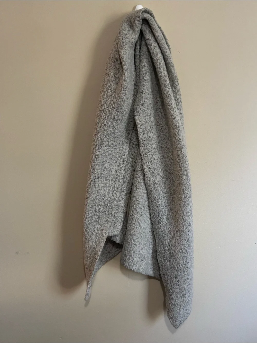 Altar’d State Gray Marled Bouclé Knit Scarf 36” Cozy Soft Textured Wrap